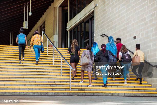 heading into class - wide shot stock pictures, royalty-free photos & images