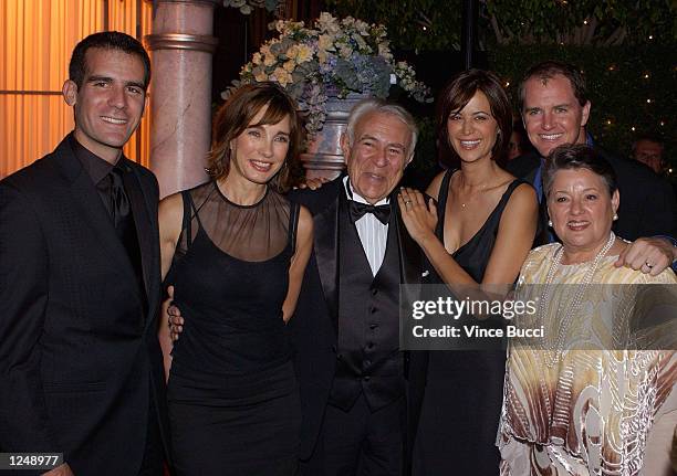 Actress Anne Archer poses with New York Congressman, Ben Gilman, actress Catherine Bell, her husband, Adam Beason and Gilman's wife, Georgia, during...