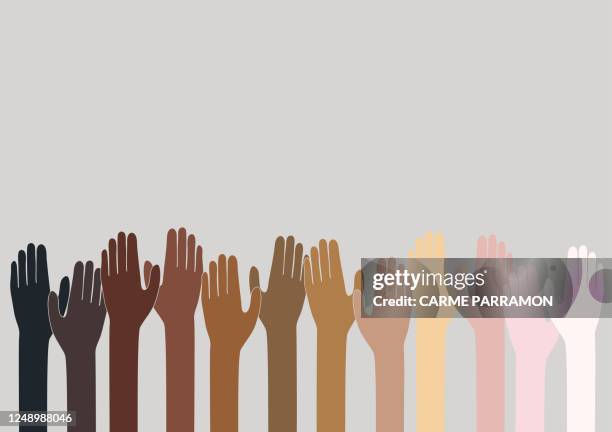 skin tone puzzle pieces. multi ethnic world - shade stock illustrations