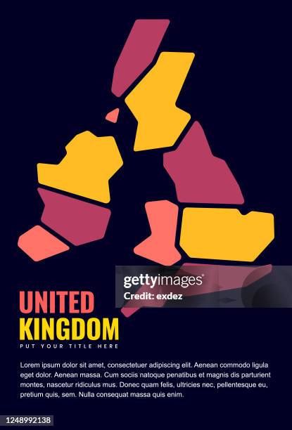 united kingdom map on cover design - british royalty vector stock illustrations