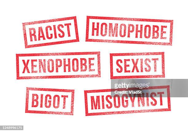 ilustrações de stock, clip art, desenhos animados e ícones de rubber stamps racism bigotry discrimination intolerance - racism