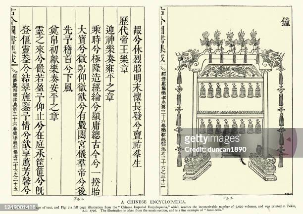 ilustrações, clipart, desenhos animados e ícones de antigos sinos de mão chineses - chinese script