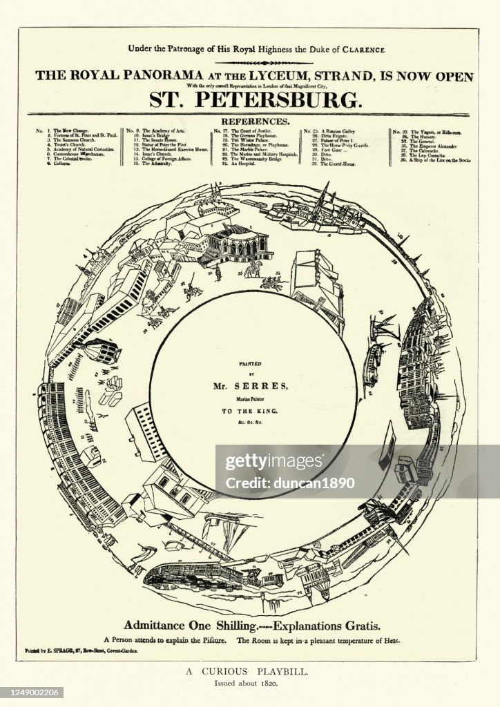 Playbill for the Lyceum Theatre, early 19th Century
