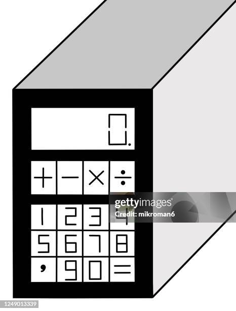 drawn calculator with shadow - broken calculator stock pictures, royalty-free photos & images