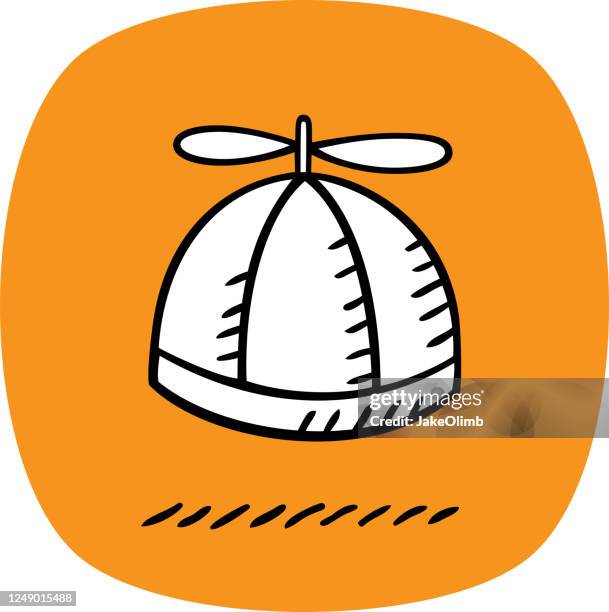 propeller hat doodle 2 - novelty hat stock illustrations