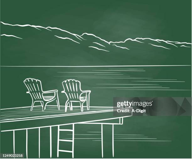 vacation shopping chalkboard - life drawing stock illustrations