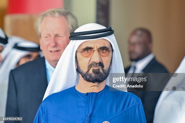 Vice President, Prime Minister and Emir of Dubai Sheikh Mohammed Bin Rashid Al Maktoum attends the Dubai Breeze Up Sale 2023 auction, where 73...