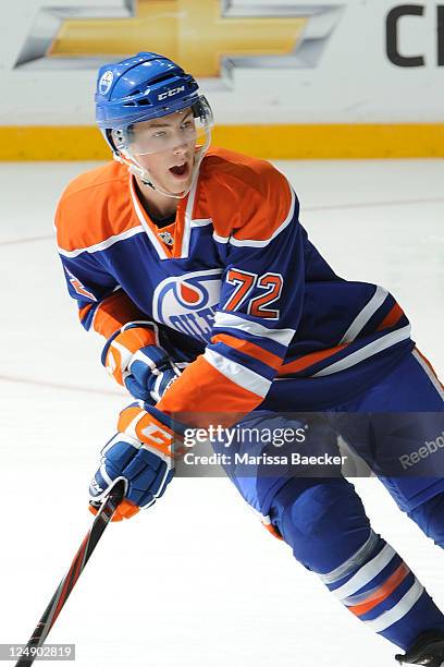 No. 1 draft pick Ryan Nugent-Hopkins of the Edmonton Oilers skates on the ice against the Winnipeg Jets during day three of the 2011 Vancouver...