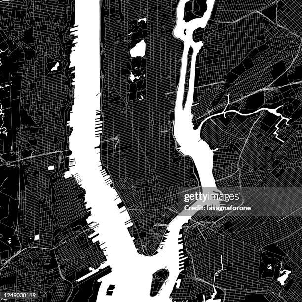 new york city - manhattan vector map - central park new york stock illustrations