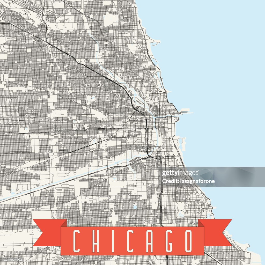 Chicago Illinois - Vector Map