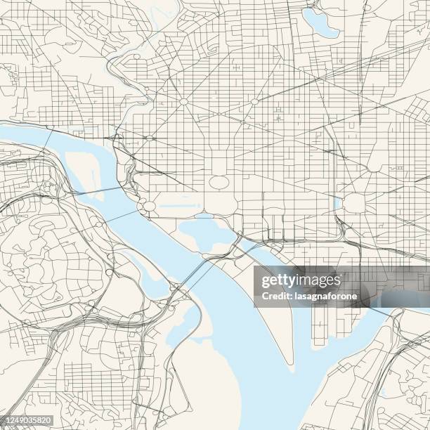 washington dc vector map - white house in black and white stock illustrations