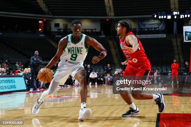 Tony Snell of the Maine Celtics drives to the basket against Ethan Thompson of the Windy City Bulls during the first half of an NBA G-League game on...