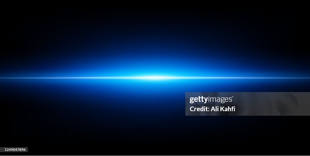 Abstracte blauwe gloedachtergrond met lichtenstraalachtergrond