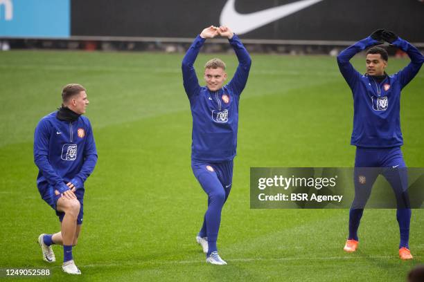 Bart Verbruggen of the Netherlands during a Training Session of the Netherlands Mens Football Team at the KNVB Campus on March 20, 2023 in Zeist,...