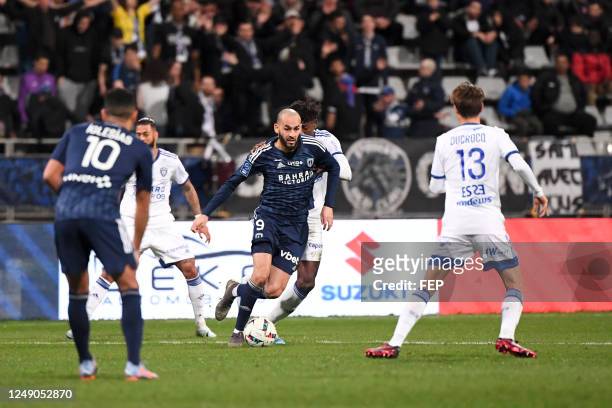 Khalid BOUTAIB during the Ligue 2 BKT match between Paris and Bastia at Stade Charlety on March 18, 2023 in Paris, France.
