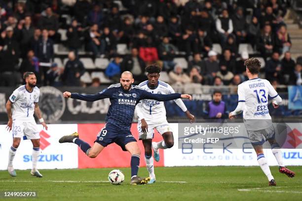 Abdoulaye Niakhate NDIAYE - 09 Khalid BOUTAIB during the Ligue 2 BKT match between Paris and Bastia at Stade Charlety on March 18, 2023 in Paris,...
