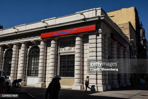 Bank of America branch in the Brooklyn borough of New York, US, on Monday, March 21, 2023. Bank of America, Citigroup, JPMorgan Chase and Wells Fargo...