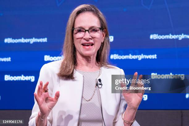 Joan Solotar, global head of private wealth solutions at Blackstone Inc., speaks at the Bloomberg Invest: Strategies For Wealth Creation conference...