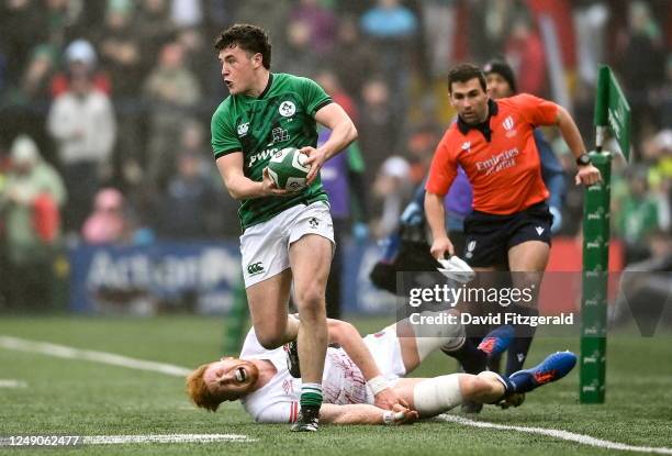 Cork , Ireland - 19 March 2023; Gus McCarthy of Ireland during the U20 Six Nations Rugby Championship match between Ireland and England at Musgrave...