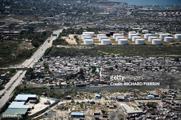 Aerial view of the Cité Soleil commune in Port-au-Prince, Haiti, on March 22, 2023.