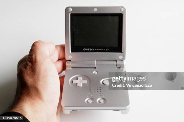 In this photo Illustration, a nintendo Game Boy Advance SP "SP stands for Special Project", first released in 2002, now discontinued. It is estimated...