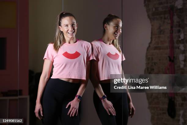 Celebrity trainer Libby Babet poses at her Bondi training studio 'The Upbeat' as she prepares to reopen to the public on June 12, 2020 in Sydney,...