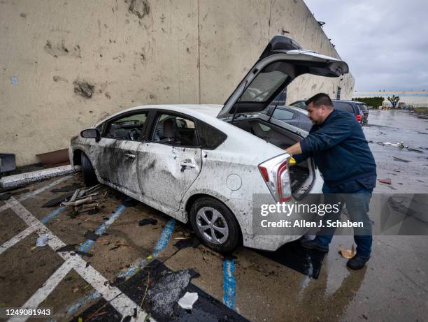 Montebello, CA An employee who was inside the the Royal Paper Box Company when the roof was torn off during a strong microburst -- which some...