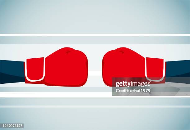 fighting stance - boxing ring stock illustrations