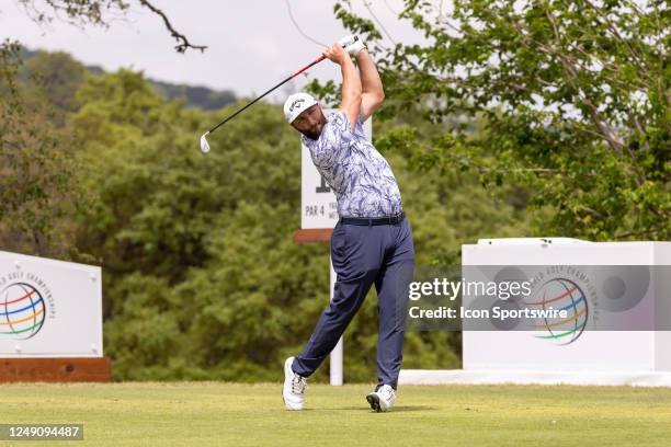 Jon Rahm plays his shot from the tenth tee during Round 1 Group Play of the PGA World Golf Championships Dell Technologies Match Play on March 22 at...