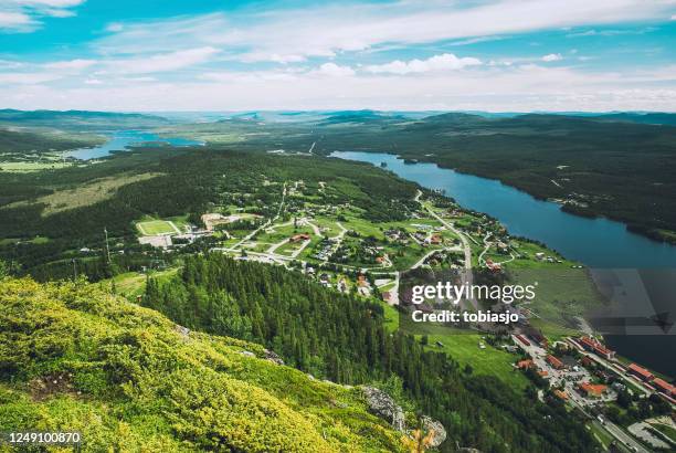 the city of funasdalen in jamtland harjedalen sweden - jamtland stock pictures, royalty-free photos & images