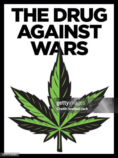 marijuana, the drug against wars. marijuana leaf drawing vector stock illustration - pot leaf stock illustrations