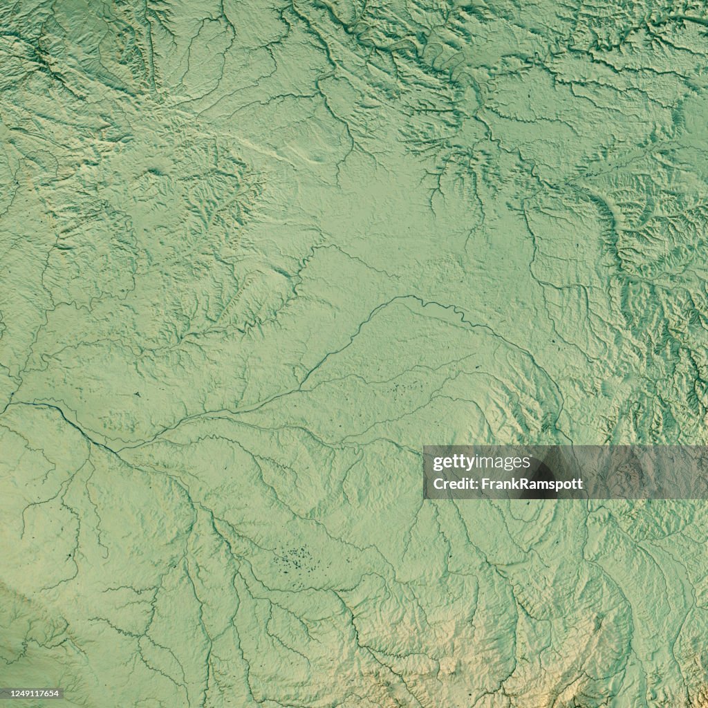 Centre-Val de Loire 3D Render Topographic Map Color