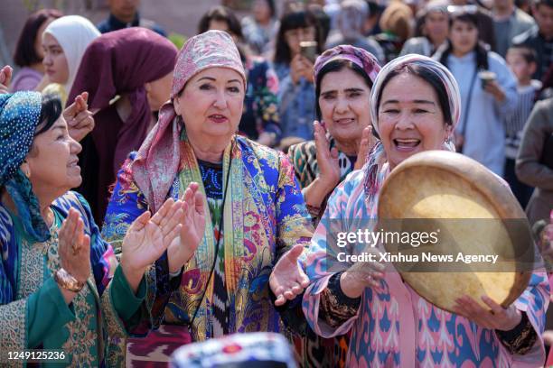 People participate in events to celebrate Nowruz in Tashkent, capital of Uzbekistan, March 21, 2023.