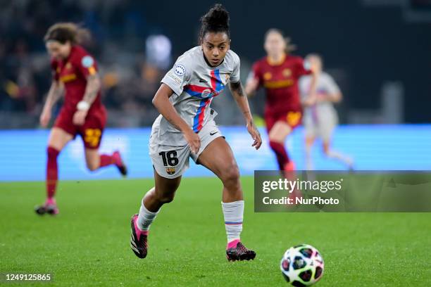 Geyse of FC Barcelona during the UEFA Womens Champions League quarter final leg one match between AS Roma and FC Barcelona at Stadio Olimpico, Rome,...