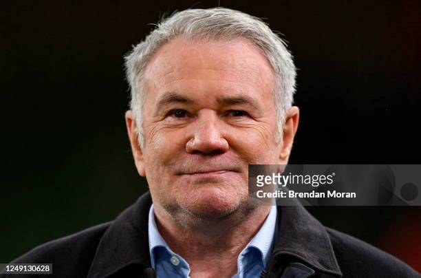 Dublin , Ireland - 22 March 2023; RTE TV soccer analyst and former Republic of Ireland player Ray Houghton before the international friendly match...