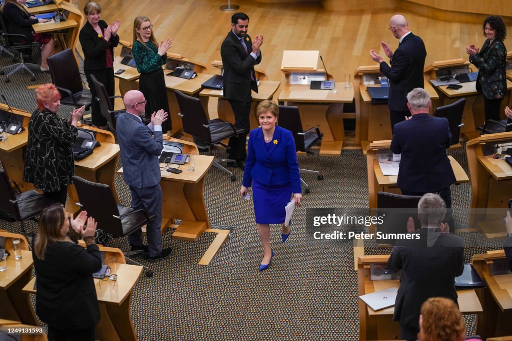 Nicola Sturgeon Attends Her Last First Minister's Questions