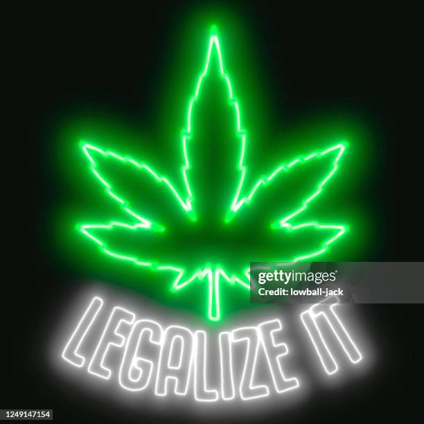 Neon Pot Leaf High Res Illustrations - Getty Images