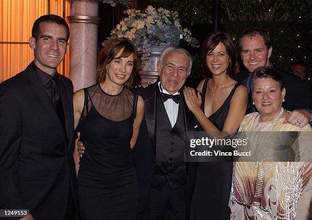 Actress Anne Archer poses with New York Congressman, Ben Gilman, actress Catherine Bell, her husband, Adam Beason and Gilman's wife, Georgia, during...