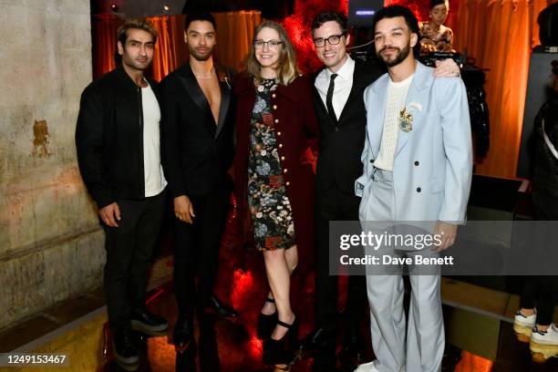 Kumail Nanjiani, Rege-Jean Page, Emily V. Gordon, John Francis Daley and Justice Smith attend the UK Premiere After Party for "Dungeons & Dragons:...