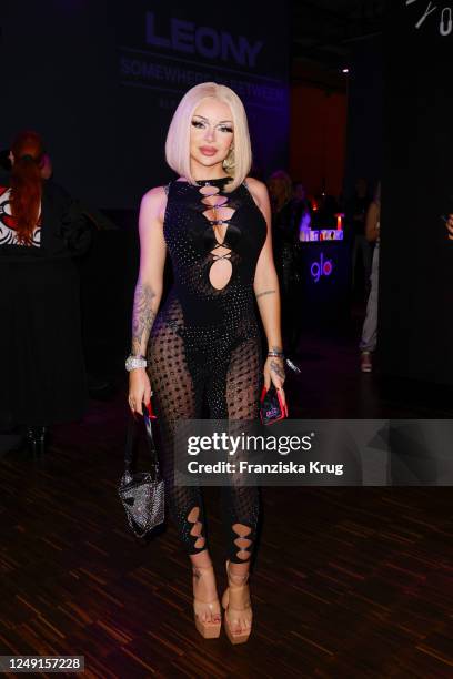 Katja Krasavice during the Leony Release Party at AYOKA Event Space on March 23, 2023 in Berlin, Germany.