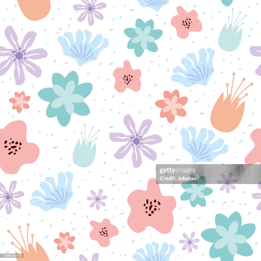 Flores De Fondo Decorativas Pastel Ilustración de stock - Getty Images