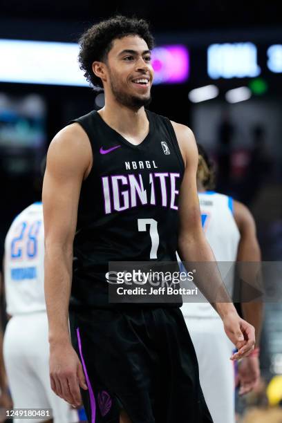 Mojave King of the G League Ignite smiles during the game against the Oklahoma City Blue and the G League Ignite on January 6, 2023 at Mandalay Bay...