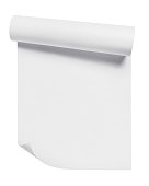Curled blank paper sheet on white