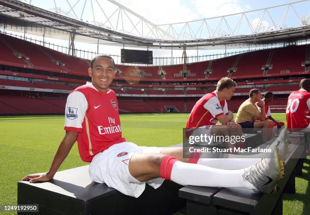 Theo Walcott of Arsenal during the Arsenal 1st team photocall at Emirates Stadium on August 7, 2007 in London, England.