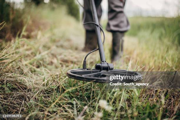 close up view of a metal detector - treasure hunt stock pictures, royalty-free photos & images