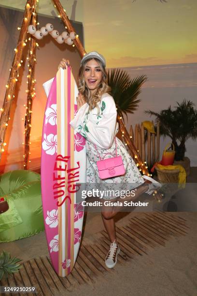 Cathy Hummels during the Longchamp Glamping Party with presentation of new Spring/Summer 2023 collection at Haus der Kunst on March 23, 2023 in...
