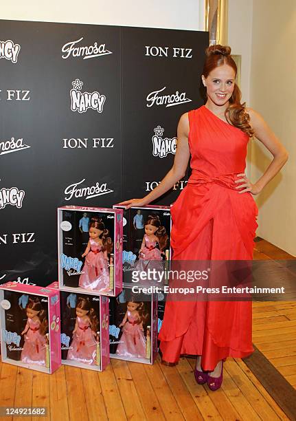 Maria Castro attends the launching of new Nancy doll by fashion designer Ion Fiz on September 13, 2011 in Madrid, Spain. Nancy doll was an icon for...
