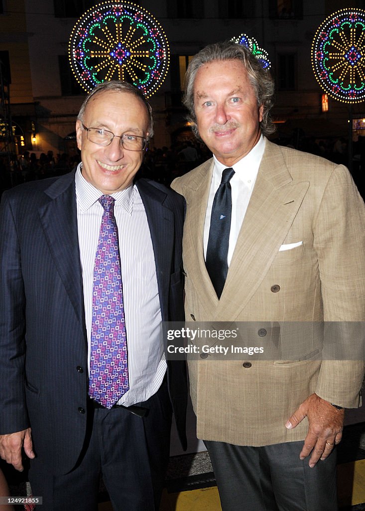 Silvio Albini and Pier Luigi Loro Piana attend the Milano Unica On