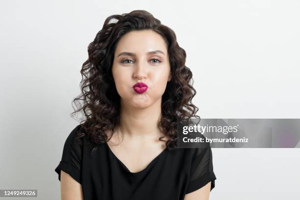 female portrait - thin lips stock pictures, royalty-free photos & images