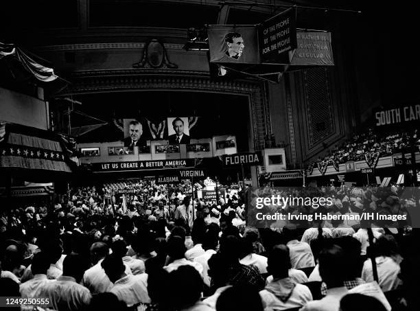 General view as the delegates from the Progressive Party wait to hear from American politician, journalist, farmer and former Vice President Henry A....